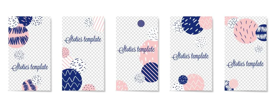 Circles with a pattern in pastel colors. Illustrazione stock