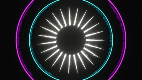 Circles pink blue light and star. Stock Footage 170908321