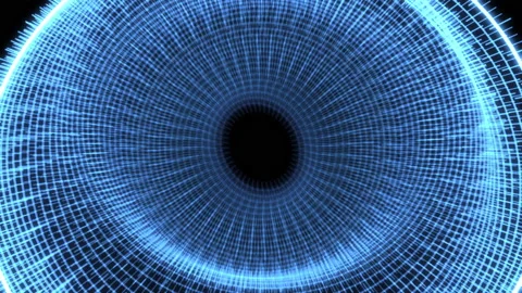 Circles Radial Geometric Patterns Audio Reactive L Blue Animation Loop Video stock 224608446
