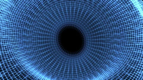Circles Radial Geometric Patterns Wobble L Blue Animation Loop Video stock 337023442