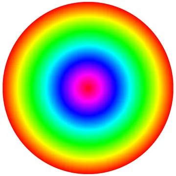 Circles in rainbow colors concentric with each other featuring gradient sha.. Stock Photos