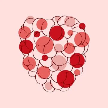 Circles of raspberry arranged on a pink background Stock Illustration
