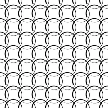 Circles, rings seamless pattern. Monochrome abstract minimal background. Vect Illustration
