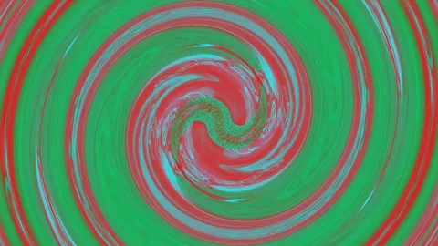 Circles Rotate In Hypnotic Dance In Green And Red Abstraction Stock Footage 90546665