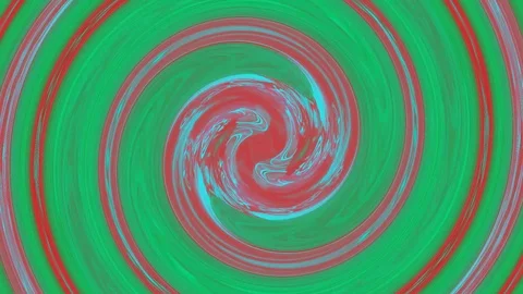 Circles Rotate In Hypnotic Dance In Red And Green Abstraction Stock Footage 90546663
