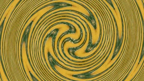 Circles Rotate In Hypnotic Dance In Yellow Abstraction Stock Footage 90611538