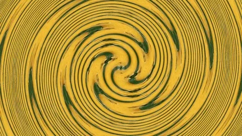 Circles Rotate In Hypnotic Dance In Yellow And Green Colors Stock Footage 90611540
