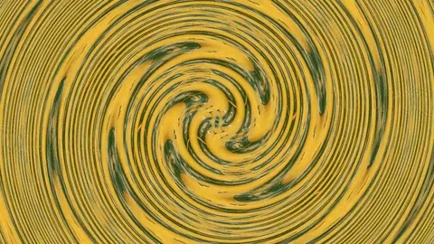 Circles Rotate In Hypnotic Dance In Yellow And Green Abstraction Stock Footage 90611546