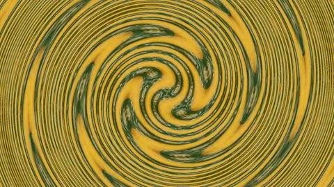 Circles Rotate In Hypnotic Dance In Yellow Green Abstraction Stock Footage 90611549