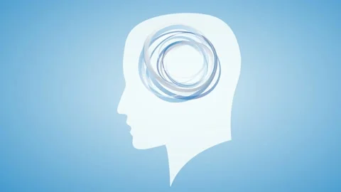 Circles that rotate inside a uman head. Concept of researcher, scientist and Stock Footage 144274031