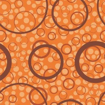 Circles seamless pattern. Abstract orange background. Vector illustration Illustrazione stock