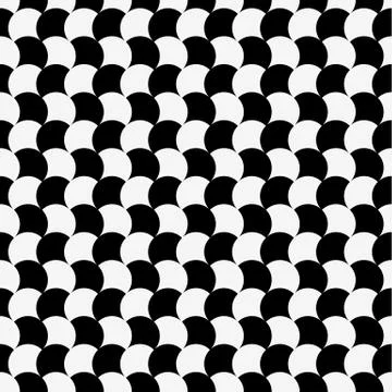 Circles seamless pattern. Black and white abstract background. Repeatable. イラスト素材
