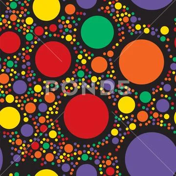 Circles seamless pattern. Color dots abstract background. Vector illustration イラスト素材