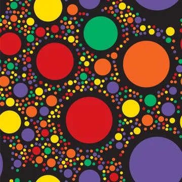 Circles seamless pattern. Color dots abstract background. Vector illustration Illustrazione stock