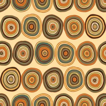 Circles seamless pattern in colors is hand drawn composition. Illustration is Stock Illustration
