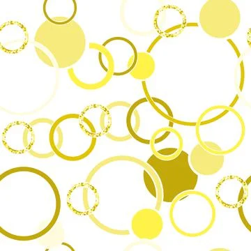 Circles seamless pattern. Gold glitter. Rings. Stock Illustration