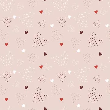 Circles seamless pattern, lovely romantic background, great for Valentine's D Stock Illustration