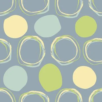 Circles Seamless pattern. Vector retro pattern of ovals. Vintage abstract orn 스톡 일러스트