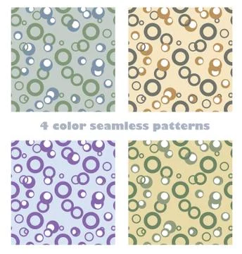 Circles seamless patterns Stock Illustration