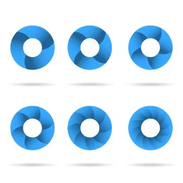 Circles segmented into parts set Stock Illustration