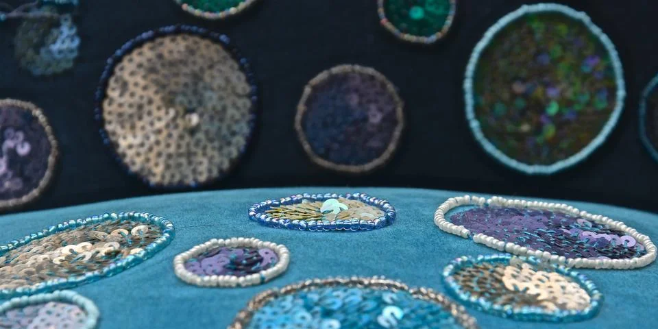 Circles of sequins Stock Photos