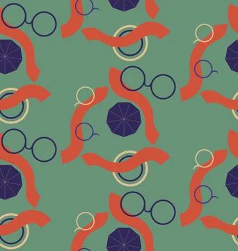 Circles, smooth shapes in a seamless pattern. Stock Illustration
