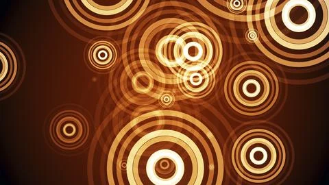 Circles spring up on a colorful background Illustrazione stock