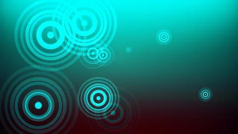 Circles spring up on a colorful background Illustrazione stock