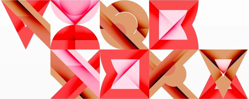 Circles squares lines abstract background Stock Illustration