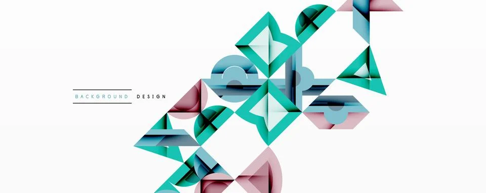 Circles squares lines abstract background Stock Illustration