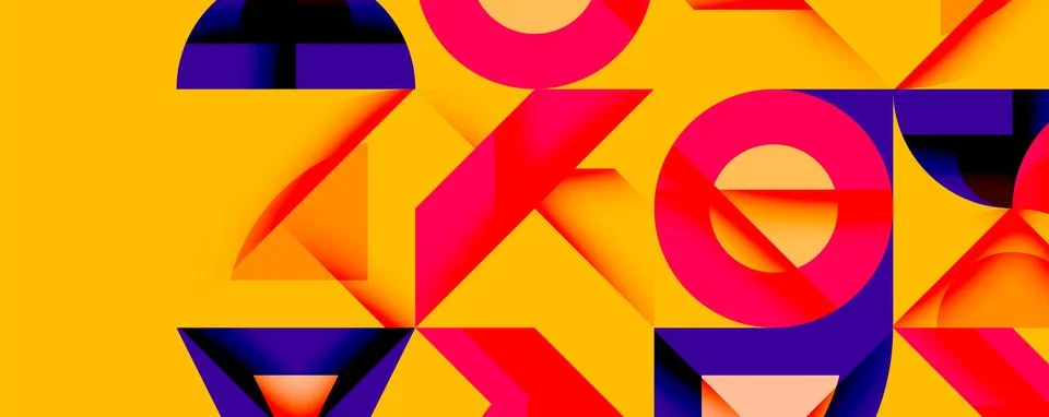 Circles squares lines abstract background Stock Illustration