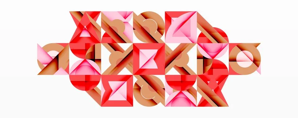 Circles squares lines abstract background Stock Illustration