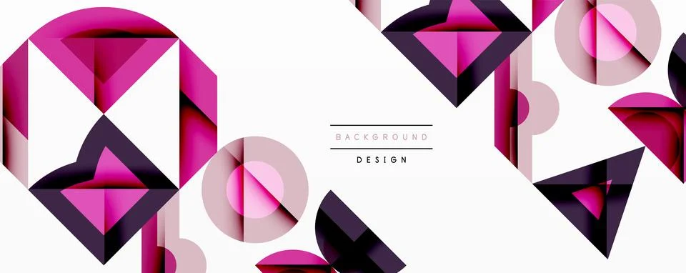 Circles squares lines abstract background Stock Illustration