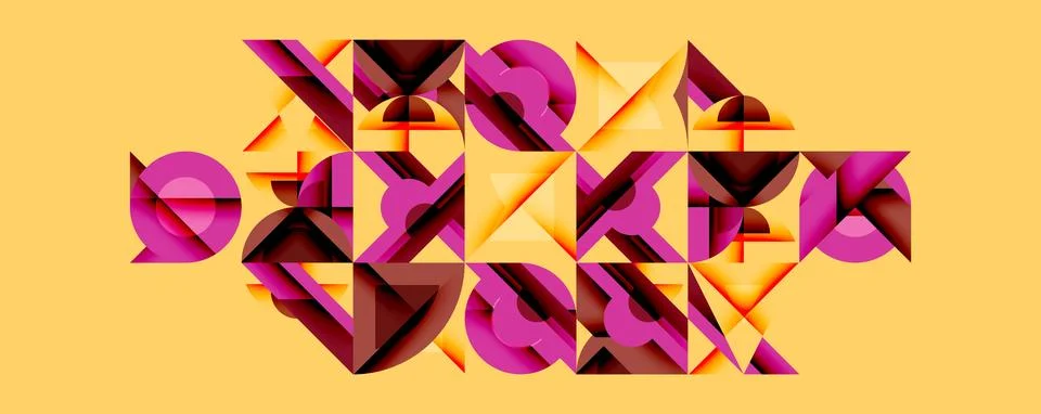 Circles squares lines abstract background Stock Illustration