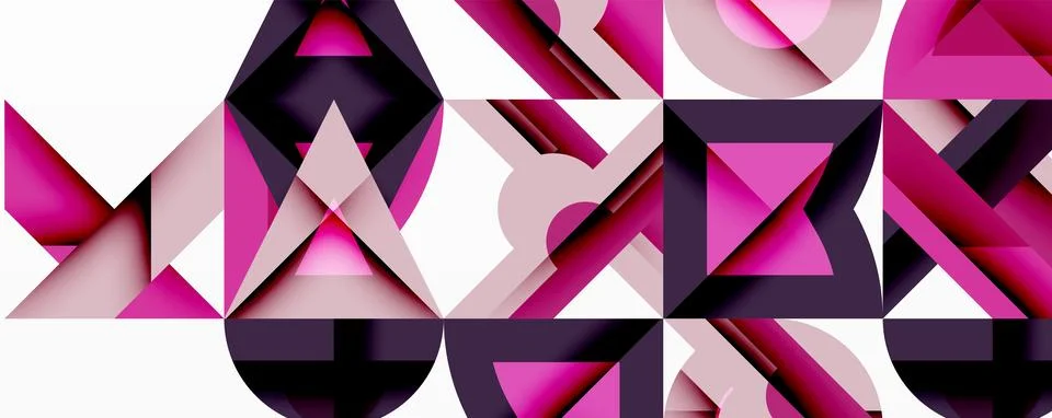 Circles squares lines abstract background Stock Illustration