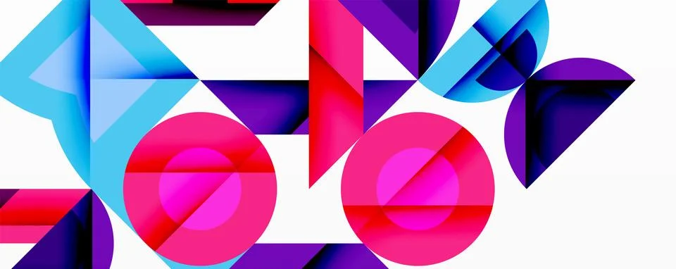 Circles squares lines abstract background Stock Illustration