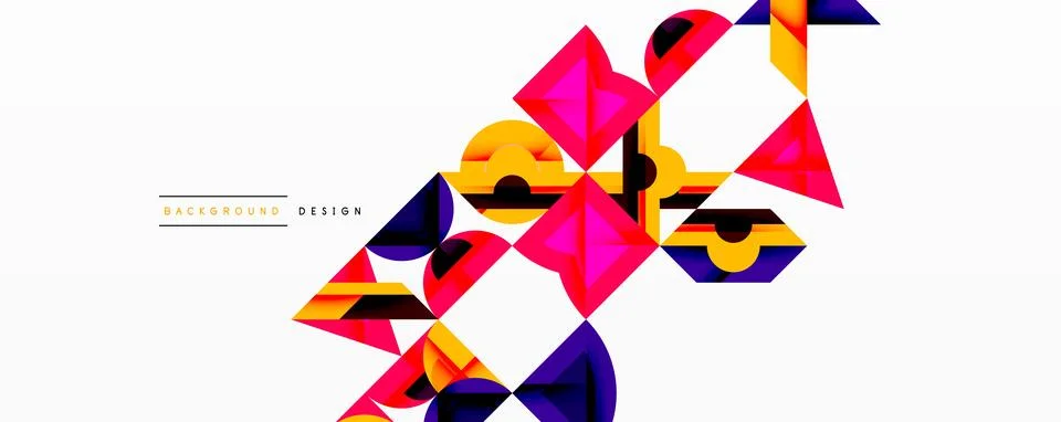 Circles squares lines abstract background Stock Illustration