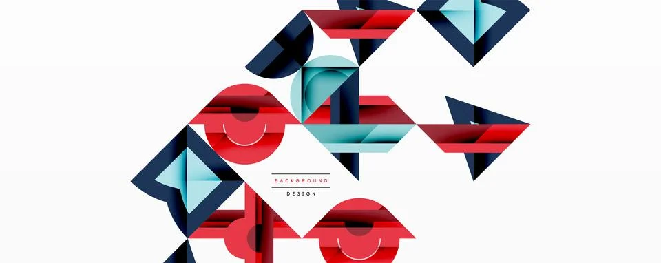 Circles squares lines abstract background Stock Illustration