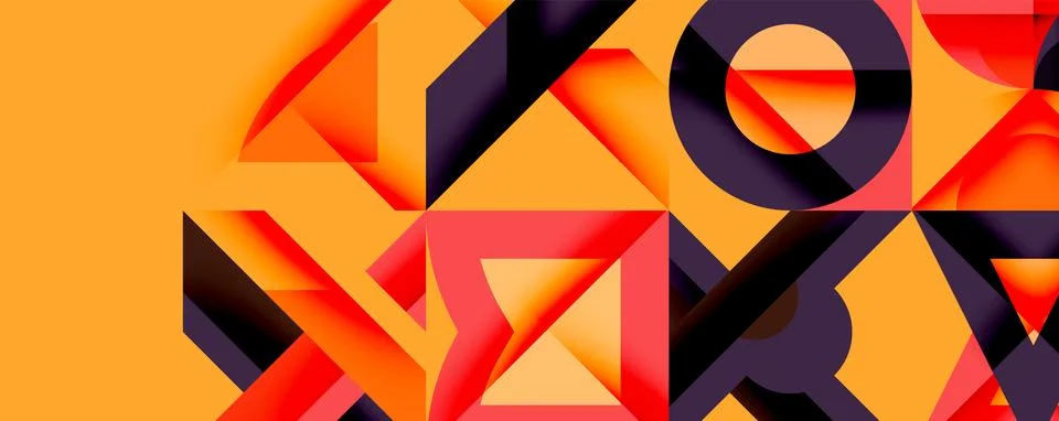 Circles squares lines abstract background Stock Illustration