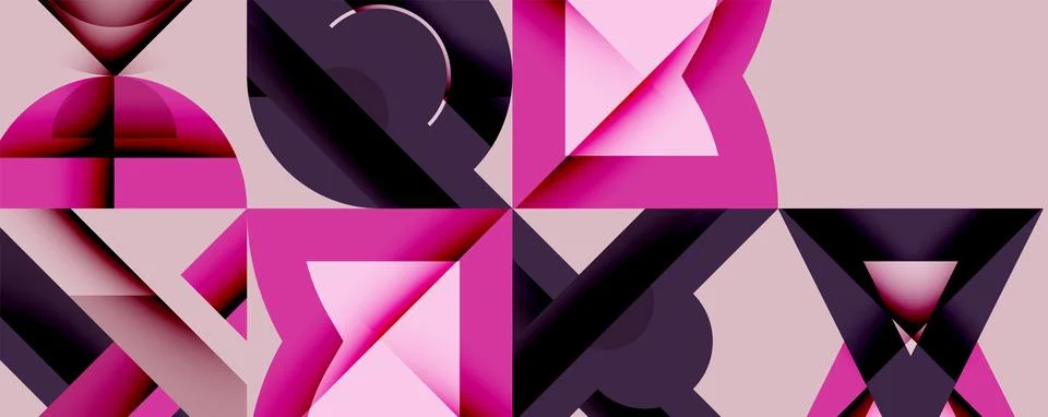 Circles squares lines abstract background Stock Illustration