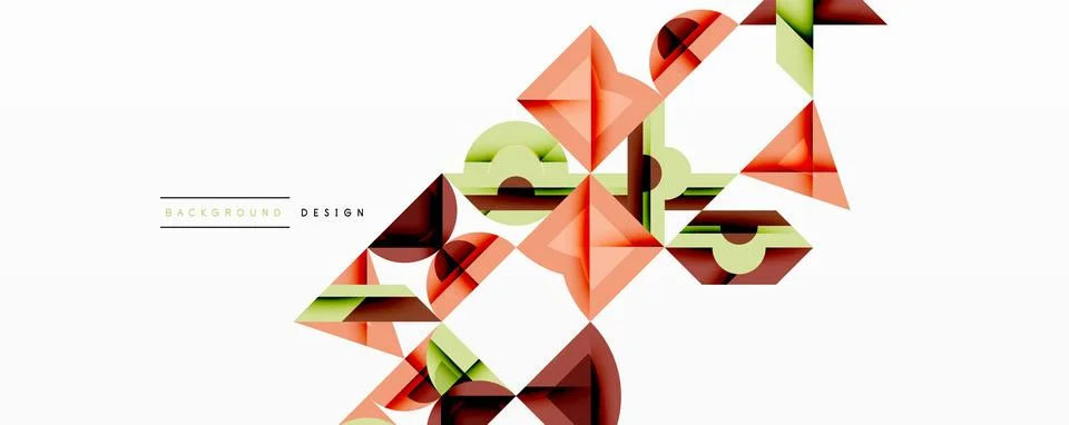 Circles squares lines abstract background Stock Illustration