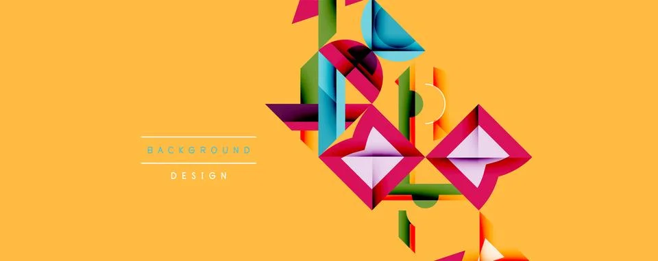 Circles squares lines abstract background Stock Illustration