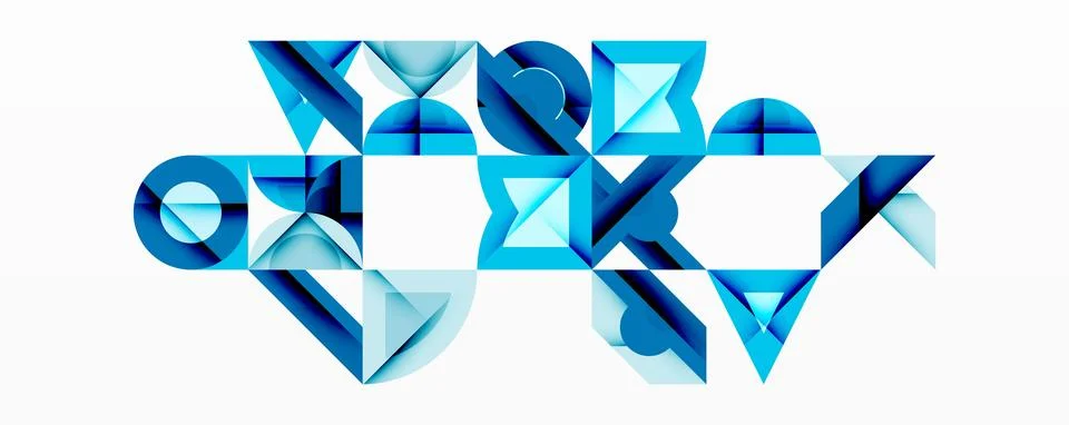 Circles squares lines abstract background Stock Illustration