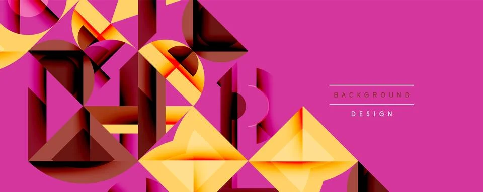 Circles squares lines abstract background Stock Illustration