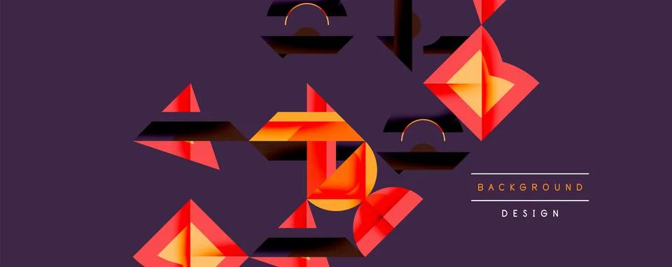 Circles squares lines abstract background Stock Illustration