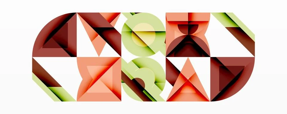 Circles squares lines abstract background Stock Illustration