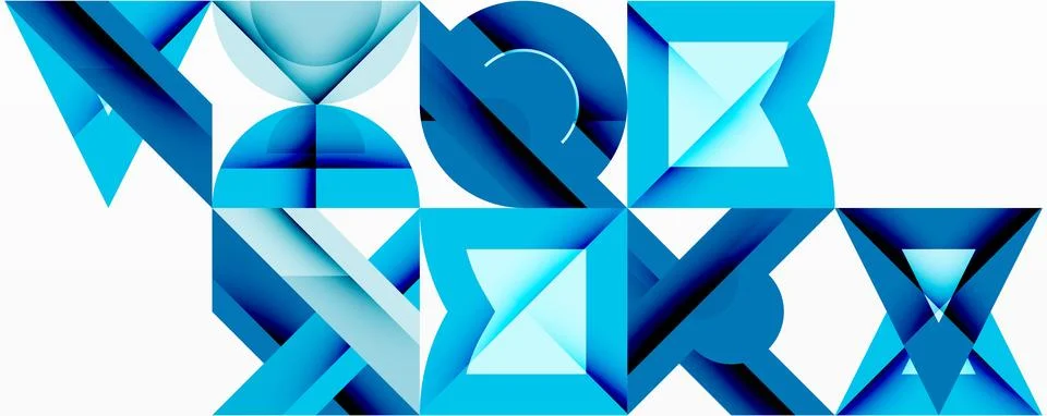 Circles squares lines abstract background Stock Illustration