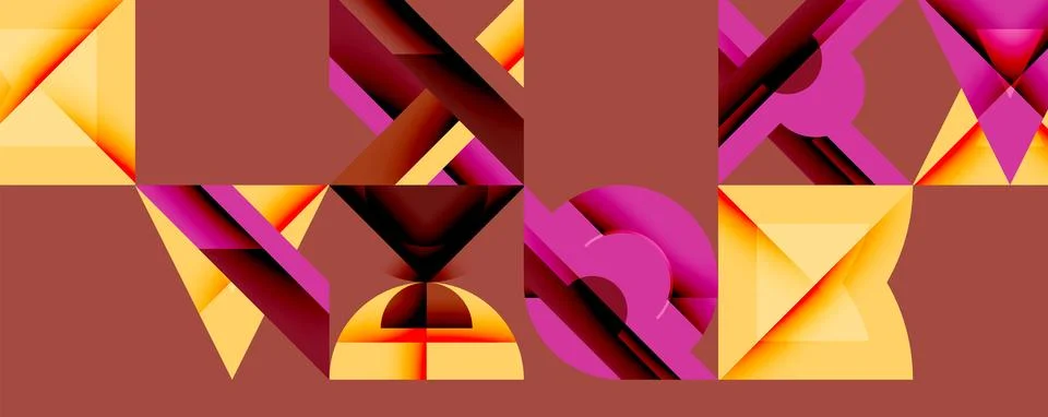 Circles squares lines abstract background 스톡 일러스트