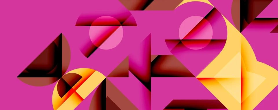 Circles squares lines abstract background Stock Illustration