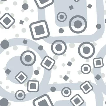 Circles squares seamless pattern. Abstract plain background Stock Illustration